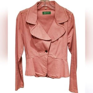 ✨️Pink Peplum Denim Jean Jacket M✨️